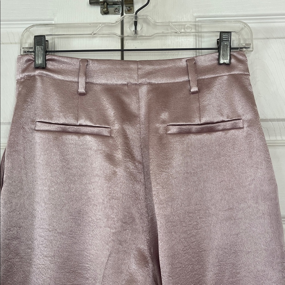 EQUIPMENT FEMME satin pants Champagne hi waisted pockets wide leg - Picture 4 of 4